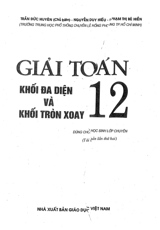 Giải toán 12 khối đa diện và khối tròn xoay - Trần Đức Huyên